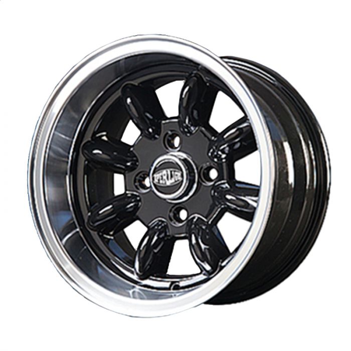 7 x 13 Superlight Split Rim Wheel - Black/Polished Rim