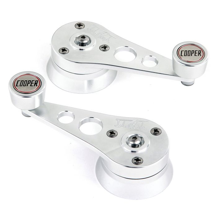 Cooper Alloy Billet Window Winders - Silver