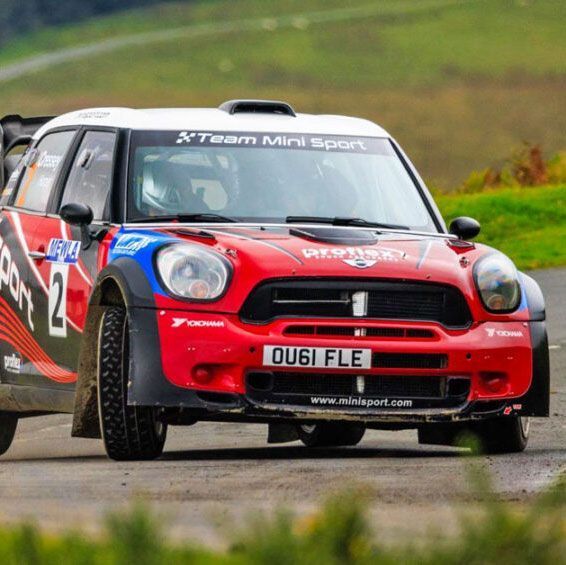 Daniel Harper driving the JCW MINI WRC, at the Old Forge Garage Mewla Rally 2023. 
